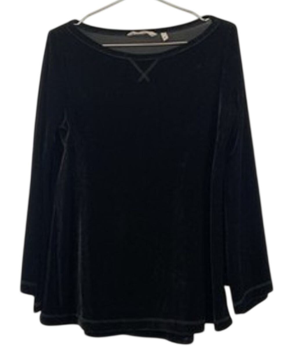 Soft Surroundings Women's Black Velvet Tunic Top S